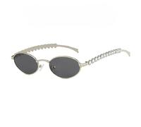 Modern Ellipsoidal Glasses with Crystal Embellishments Permanent Metal Structure Substance Blocking Glasses Architect Ellipsoidal Sunglasses for Adults