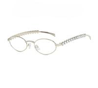 Modern Ellipsoidal Glasses with Crystal Embellishments Permanent Metal Structure Substance Blocking Glasses Architect Ellipsoidal Sunglasses for Adults