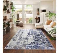 Modern Emperor Thick Area Rug for Bedroom, Living Room, Hallway Runner Smart Living Navy 120cm x 170cm