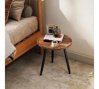 Modern End Side Table, Round Coffee Table, Chestnut Wood Effect
