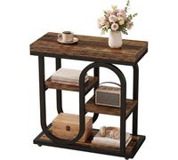 Modern End Table Small Narrow Sofa Side Table With Storage Shelf For Living Room