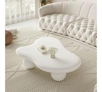 Modern End Table with 3 Legs,Cartoon Irregular Indoor Tea Table,Cute Modern Coffee Table,Round Corner Thicken End Table,Funky Minimalist Living Room Low Coffee Table for Sitting on The Floor