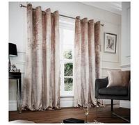 Modern Energy Efficient Bedroom Curtains | Super Soft Crushed Velvet Eyelet Curtains & Drapes | Fully Lined Thermal Insulated Curtains For Bedroom & Living Room | Champagne, 66X72 Inch