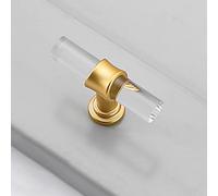 Modern Entry Door Handle Cabinet Door Handles Dresser Pulls, Shops Bar Push Pull Door Clear Acrylic Pull Knobs, Bedroom Bathroom Handle Hardware, 51/192/224/256 Mm Length,Gold-5.1cm L|Single Hole