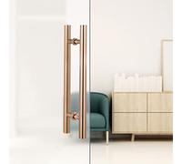 Modern Entry Door Handle Door Pull Sliding Barn Push Pull Door Handles For Interior/Exterior, Two-Sided Glass Doors Wood Door Commercial Gates Handle H Shape, Easy T,Rose Gold-120cm/47inch-90cm