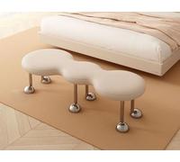 Modern Entryway Bench,PU Leather Upholstered End Of Bed Bench with Stainless Steel Leg, Luxury Vanity Bench Creative Shoe Bench for Bedroom, Living Room