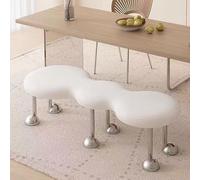 Modern Entryway Bench,PU Leather Upholstered End Of Bed Bench with Stainless Steel Leg, Luxury Vanity Bench Creative Shoe Bench for Bedroom, Living Room