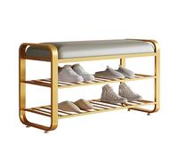 Modern Entryway Bench with Cushion & Shoe Storage - Stylish Compact Shoe Rack for Bedroom & Hallway Seating Perfect for nizing Shoes and Enhancing Home Decor