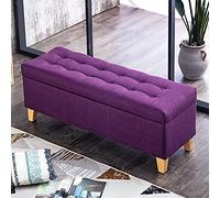 Modern Entryway Bench with Linen Upholstery, Multi-Functional Shoe Changing Stool, Stylish Footrest for Living Room & Bedroom - Available in Red & Purple, 80x40x45cm & 70x40x45cm