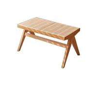 Modern Entryway Bench Wooden Indoor Rattan Dining Table Bench Easy to Assemble.