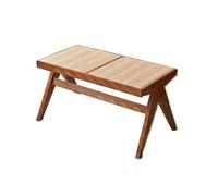 Modern Entryway Bench Wooden Indoor Rattan Dining Table Bench Easy to Assemble.