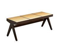 Modern Entryway Bench Wooden Indoor Rattan Dining Table Bench Easy to Assemble.