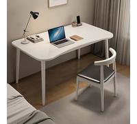 Modern Ergonomic Wooden Desk, Curved Writing and Study Desk, Elegant Natural Finish and Space-Saving Design for Home and Office C,120X60CM