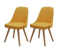 Modern Ergonomic Yellow Leather Dining Chairs 360° Swivel Padded Stylish Design for Kitchen Living Room Bedroom Office Set of 2