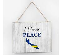 Modern Established Wood Sign I Choose Peace Curacao Home Décor for Pantry International Flags Sailing Wooden Signs Positive Wall Decor Sign for Bedroom 10x12 Inch