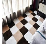 Modern EVA Foam Sound Insulation Rug Set (10 Pieces) - Soft Interlocking Carpet for Bedroom & Parlor, Washable, Low Pile, Seamless Splicing, All-Season Floor Mat, Easy to Clean.