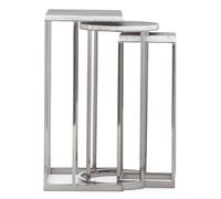 Modern Expressions Exposition Nesting Marble End Tables - White & Nickel