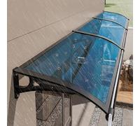 Modern Exterior Awning for & Doors - Aluminum Bracket Canopy with Polycarbonate Cover Rain Gutters UV & Snow Protection Size L120*W - Stylish Overhang for Entrance.