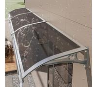 Modern Exterior Door Awning with Aluminum Bracket 48"x63" Polycarbonate Overhang Canopy for Windows & Entrances Rain Gutter UV & Snow Protection.