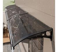 Modern Exterior Front Door Awning - Aluminum Bracket, Polycarbonate, UV Protection - Overhang Awning for Windows & Door with Rain Gutters - Size L60*W240cm/L24*