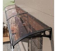 Modern Exterior Front Door Awnings with Aluminum Bracket, Polycarbonate Awning & Canopies, Rain Gutter & UV Protection (L60*W120cm/L24*W120cm)