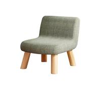 Modern Fabric Backrest Stool - Small Accent Chair & Side Table, Shoe Change Bench with Wooden Legs, Stylish Footstool Ottoman (Cyan, 40cm Height)