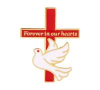 Modern Faith Expression Jewelry Crosses Peace Bird Brooch in 5 Elegant Color Addition Trendy Faith Expression