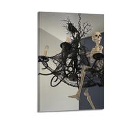 Modern Family Art Wall Canvas Posters-Halloween Poster Chandelier Wrapped with Spider Webs Skull And Crow Create Mysterious And Eerie Atmosphere Halloween Decorations Are Eye-catching 24x36inch(60x90c