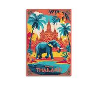 Modern Family Canvas Wall Art Decor Posters- Art Poster Trang Thailand Elephant Temple Decorative Art 16x24inch(40x60cm) Unframe-style