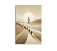 Modern Family Canvas Wall Art Decor Posters- Character Poster Shepherd with Sheep in Serene Landscape Boosts Spiritual Vibes Painting 16x24inch(40x60cm) Unframe-style