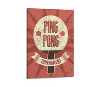 Modern Family Canvas Wall Art Decor Posters- Sports Poster Retro Ping Pong Tournament Sign Decorative Painting 20x30inch(50x75cm) Frame-style