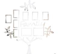 Modern Family Tree Wall Frame, 3D Family Tree Photo Frame Wall Display, Acrylic Picture Gallery Collage, For Weddings And Memories (Silver)