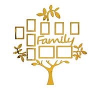 Modern Family Tree Wall Frame, 3D Family Tree Photo Frame Wall Display, Acrylic Picture Gallery Collage, For Weddings And Memories (Gold)