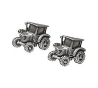 Modern Farm Tractor Cufflinks, Handcrafted English Made Pewter, Silver Finish, with Personalised Leatherette Gift Box