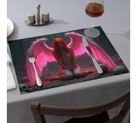 Modern Farmhouse Decor A Woman With Glowing Pink Wings Sits Among Skulls In A Dark Forest Dining Place Mats Western Party Decorations Table Runner(1PCS)