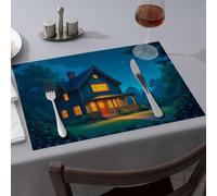 Modern Farmhouse Decor Cozy Cottage In The Night Dining Place Mats Golden Girls Gifts Kitchen & Table Linens(4PCS)