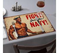 Modern Farmhouse Decor Fight! Join The Navy! Dining Place Mats Washable Placemats Kitchen & Table Linens(6PCS)