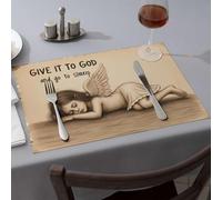 Modern Farmhouse Decor Give It To God And Go To Sleep: A Serene Angel'S Lullaby Dining Place Mats Golden Girls Gifts Kitchen & Table Linens(6PCS)