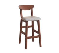 Modern Faux Leather Barstool with Wooden LegsStool Chair for Kitchen Island Home Bar Pub High Table Light Gray 73cm Height 1 Piece