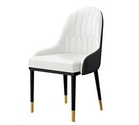 Modern Faux Leather Dining Chair for Kitchen & Living Room High Back Soft Seat Metal Legs Waterproof & Durable (A8)