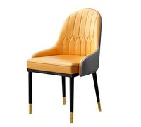 Modern Faux Leather Dining Chair for Kitchen & Living Room High Back Soft Seat Metal Legs WaterResistant Stylish & Comfortable (A6)