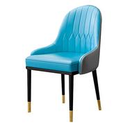 Modern Faux Leather Dining Chair with High Back Soft Seat and Metal Legs - WaterResistant for Kitchen & Living Room (A12)