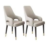 Modern Faux Leather Dining Chairs Set of 2, Carbon Steel Legs Side Chairs for Dining Room & Restaurant