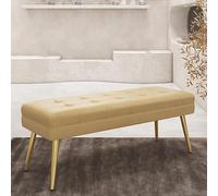 Modern Faux Leather Ottoman Stool with Metal Legs Comfy Upholstered Footstool for Living Room & Bedroom Multifunctional End of Bed Bench Shoe Storage Gray 60x40x47cm (24x16x19inch)