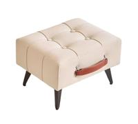 Modern Faux Leather Ottoman with Handle - Rectangle Padded Foot Stool, Stylish Vanity Seat for Living Room & Entryway, Portable Furniture Accent, Versatile Home Decor.