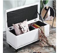Modern Faux Leather Storage Ottoman BenchStylish Footstool with Ample Storage for Bedroom & Living Room 80x40x45cmVersatile & Chic Home Furniture