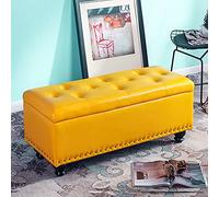 Modern Faux Leather Storage Ottoman BenchStylish Footstool with Hidden Storage for Bedroom & Living Room 80x40x45cmMultifunctional Furniture Solution