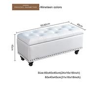 Modern Faux Leather Storage Ottoman BenchStylish Footstool with Hidden Storage for Living Room & Bedroom 80x40x45cm Versatile Furniture for Home Décor