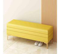 Modern Faux Leather Storage Ottoman Elegant Rectangular Pouf with Metal Legs for Bedroom or Entryway Versatile Footrest Seat for Stylish Home Décor