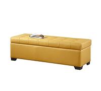 Modern faux leather storage ottoman rectangular footrest with storage space stylish upholstered shoe changing ottoman for the living room 80 x 45 x 40 cm (31 x 18 inches)